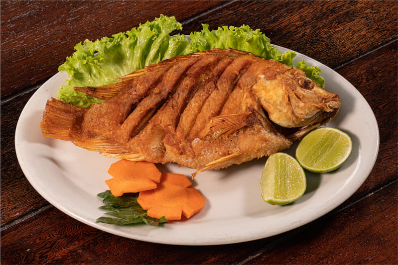 Mojarra frita La Granja Derracamandaca
